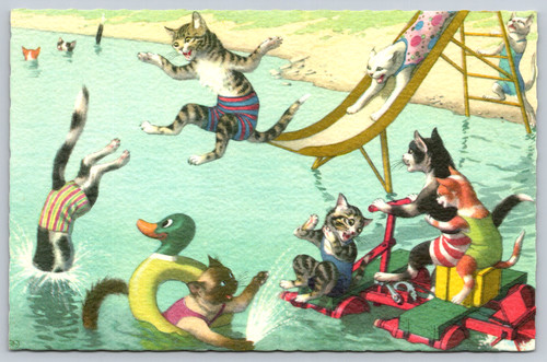 Postcard alfred mainzer - mainzer, cat